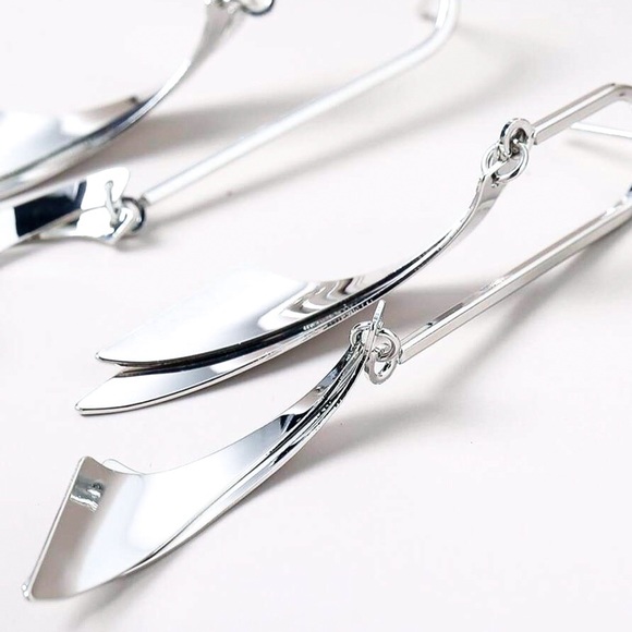 Any 2/$20! Silver Double Teardrop Stud Earrings - Picture 4 of 7